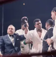 Muhammad Ali victorious after fight vs Zora Folley at Madison Squa- Old Photo