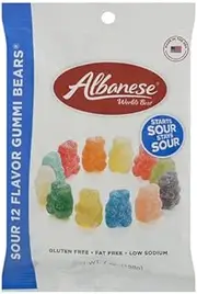 Albanese 12 Sour Flavors Gummy Bears 7 oz.12