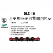 KMC DLC10SL 10-Speed Chain - Red/Black - Diamond Hard