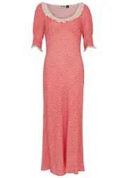 Rixo Juliette Polka-dot Midi Dress - Coral - 14 (UK14 / L) 14 (UK14 / L)