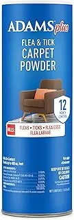 Adams Plus Carpet Powder, Kills Fleas and Ticks On Contact, Kills All Stages of The Flea Life Cycle, 30 Day Protection, Freshens and Deodorizes, Treats Up to 400 Sq Ft, 1LB