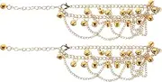 ibasenice 1 Pair Dancing Foot Bell Bells Ankle Jewelry Bells Ankle Chain Jingle Bracelet Anklet with Tinkling Bells Ankle Bracelet with Chimes Bell Charm Anklet Women's Anklets Metal Golden