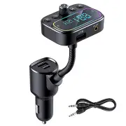 Bluetooth 5.0 Car Wireless FM Transmitter Adapter USB PD Charger Hands-Free