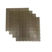 RSI Interlocking Floor Mat 22"x22" Drainable Polypropylene Tan (Set of 4 Tiles)