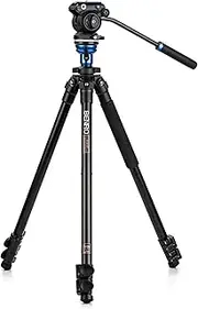 [Benro] A1573F Series 1 AL Video Tripod & S2PRO Head - Levelling Column, 3 Leg Sections, Flip Lock Leg Release