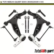 8Pcs Control Arm w/ Ball Joint & Sway Bar Link & Tie Rod End for Nissan Quest (for: Nissan)