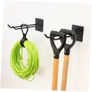 Garage Garden Tool Wall Mount Hook, Garage Organization and 2 Pack Black