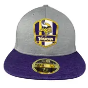 New Era MINNESOTA VIKINGS 59Fifty 5950 Gray Purple Fitted Hat Cap 7 1/2 NFL