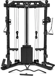 LSG GRK-110 Space Saving Multi-Function Rack with 73kg Weight Stack Cable Crossover Power Rack Landmine Padded J-Hooks Chin-up Station Dip Attachment LAT Pulldown Bar Straight Bar & 2X Single Handles