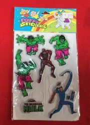 SUPER HEROES Puffy Stickers Hulk Daredevil MrFantastic VNTG 1979 sealed