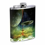 UFO Cosmos Em5 Flask 8oz Stainless Steel Hip Drinking Whiskey
