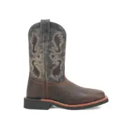 Dan Post Boots Creek Embroidered Square Toe Cowboy Youth Boys Brown DPC2825