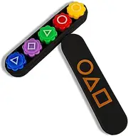 frolusian Gonggi Game,Gonggi Weighted Korean Game,5 Premium Marbles + Box, Traditional Toss & Catch Dexterity Training, Suitable for Family Gatherings and Social use(Black)