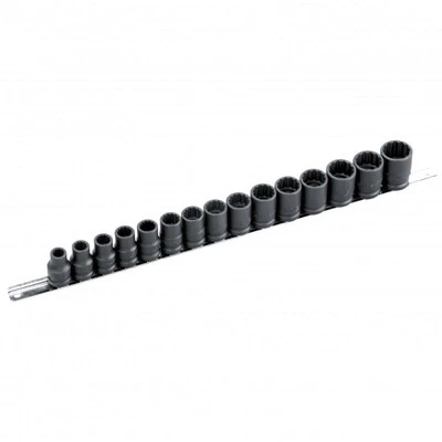 Genius 15pc 1/2"Dr thin wall socket set MET IW-415MT