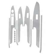 1Set Car Carbon Fiber Door Window Switch Sticker For Hyundai Verna Sedan 2013-2016