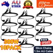 10x 300W UFO LED High Bay Lights Warehouse Industrial Shed Factory Light Lamp AU