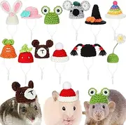 Silkfly 12 Pcs Hamster Hats Mini Hats for Snakes Small Animals Guinea Pig Hamster Clothes for Lizards Bearded Dragons Holiday Party Costume Accessories (Fresh)