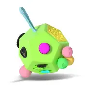 Fidget Dodecagon –12-Side Fidget Cube Relieves Stress and Anxiety Anti Depression Cube with ADHD ADD OCD Autism (Green)