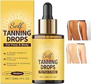 Self-Tanning Drops for Drinking, Natural Self-Tanner, 30 ml Bronzer Oil, Natural Ingredients, Moisturising, Makes Skin Smooth and Elastic, for Face and Body