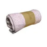 Zig Zag Cotton Fringe Throw Rug 125 x 150 cm (Pink, Mocha, Forest, Black, Red)