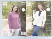 LADIES SWEATER & CARDIGAN Knitting Pattern, 76-102cm, 10ply - KING COLE 5299