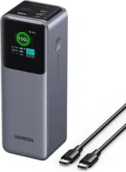 UGREEN 200W Nexode Power Bank 25000mAh PD3.1 Laptop Portable Charger Fast Charging 90Wh 3-Port Battery Pack with TFT Smart Display for MacBook Pro, iPad Pro, iPhone 16, Galaxy S24, Pixel 9, Dell, HP