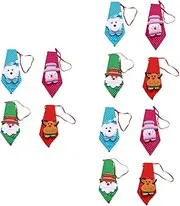 ABOOFAN 3sets Christmas Sequin Tie 4 Designs: Bear Snowman Elk Santa Non-Woven Material for Party Home Tree Decorations 4pcs*3