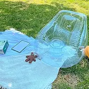 Baiao Inflatable Clear Chair Sofa, Blow Up Couch Bean Bag Lazy Sofa Chair for Room,Funny Indoor/Outdoor Furniture(76CM)