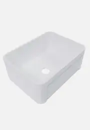 Reversible Apron Front Farmhouse Kitchen Bathroom Sink White Single Bowl Basin