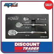 SP Tools EVA 1/4″, 3/8” & 1/2″ Square Drive 3 Piece Sealed Head Ratchets Set
