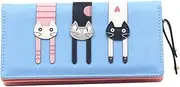 [LIFKOME] Cute Cat Cartoon Wallet for Women Faux Zipper Pouch for Money Cards Compact Design for Travel School Shopping