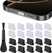 USB C Dust Plug, 20 Pack USB C Port Plug Cover Silicone USB C Cover Type-C Charging Port Protector Cover for iPhone 15,16 Series, Samsung Galaxy S25-S20,Note,A Series, All USB C Devices