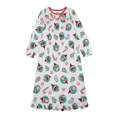 New Christmas Elf On The Shelf "Cookie Elf" Allover Print Nightgown 4 6 8 10