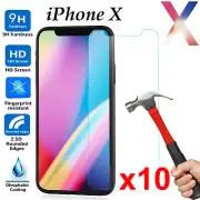 10 pieces Tempered Glass 9H Guard screen protector for Apple iPhone X front