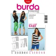 Burda Sewing Pattern 7382 Leggings Solid Print Fabric Style Size 6-16 Uncut