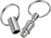 [Abaodam] Quick Release Keychain for Men Women Durable Pull Apart Key Holder with Secure Lock Multifunctional Iron Alloy for Keys Tools for Outdoor Activities Silver