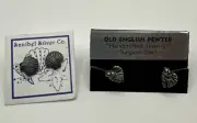 2 Pairs Cute Vintage Shell Stud Earrings Silver Tone Studs Seashell New On Card