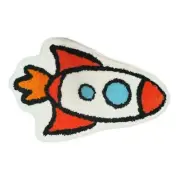 Bedroom or Bathroom Rug for Kids - 24x16 in; 100% Soft Microfiber Kids Rocket