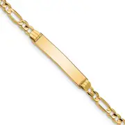 Solid 14K Yellow Gold Figaro ID Bracelet