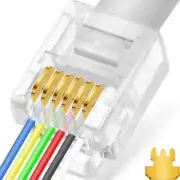 20Pack RJ11RJ12 Pass Through Connector 6P6C Telephone Modular Plug 3 Prong f