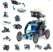 12 in 1 Solar Robot Kit, Building Robots for Kids 8+ Blue Robotics Creative Fun!