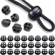 Spring Cord Lock, End Stopper Fastener Slider Toggles Clip 30pcs Double Hole ...