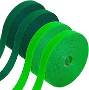 4 Rolls of Garden Twist Ties - Dark and Light Green Tape for Supporting Climbing Plants and Tomatoes, Adjustable and Reusable Gardening Straps (4 Rolls(65.6ft Combined))