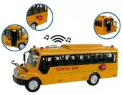 Big Daddy Huge Yellow School Bus w/ Lights and Cool Openable Doors Pull Back Toy
