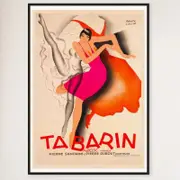 Galrie Tabarin by Paul Colin Vintage Art Deco Poster Elegant Stylish Home Décor, Black Frame, A3 30 x 42cm (12 x 16inch)