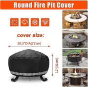Round Waterproof Barbecue Brazier Cover,Windproof,Uv Resistant, Tear Resistant,600d Oxford Fabric