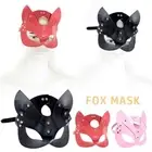 Leather Eye Mask Sexy Half Face Fancy Fox Mask Female