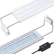 PYPABL LED Aquarium Light with Timer, Full Spectrum LED Aquarium Plant Light, Classic LED Fish Tank Light with RGB LEDs, with Stable Extendable Brackets (40-60cm)