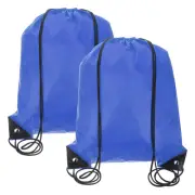 Drawstring Backpack Bags, 2 Pack Sports Cinch Sack, Sapphire Blue