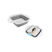 Kemasi Collapsible Colander Grey/White 28x22cm - Rectangle